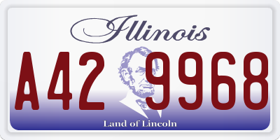 IL license plate A429968