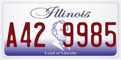IL license plate A429985