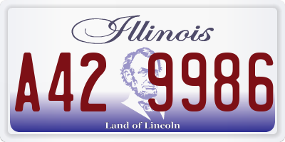 IL license plate A429986