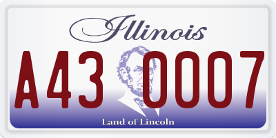 IL license plate A430007