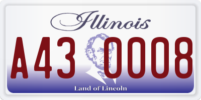 IL license plate A430008