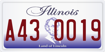 IL license plate A430019
