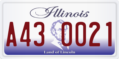 IL license plate A430021