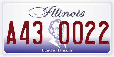 IL license plate A430022