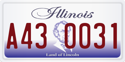 IL license plate A430031