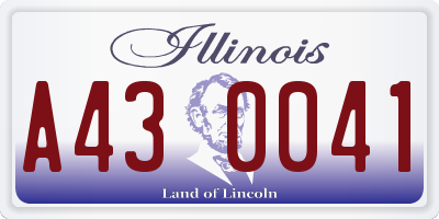 IL license plate A430041