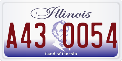 IL license plate A430054