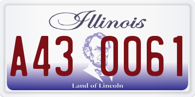 IL license plate A430061