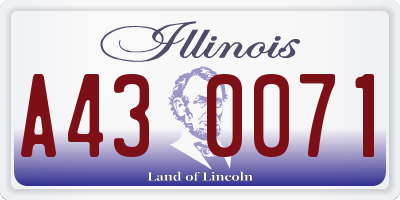 IL license plate A430071