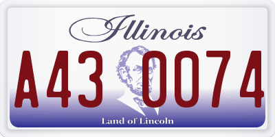 IL license plate A430074