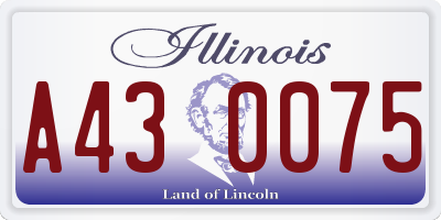 IL license plate A430075