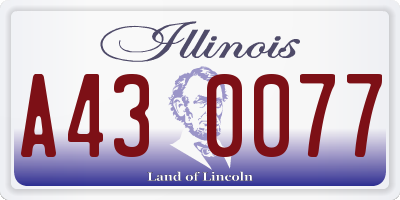IL license plate A430077