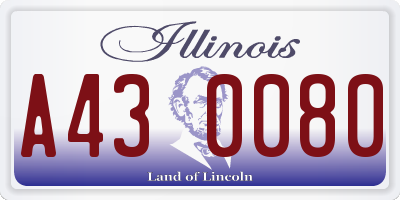 IL license plate A430080