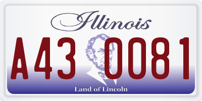 IL license plate A430081