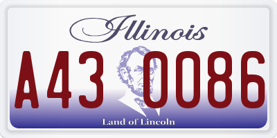 IL license plate A430086