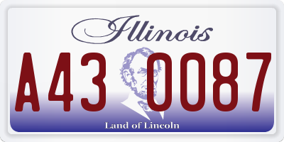 IL license plate A430087