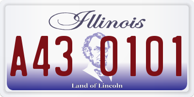 IL license plate A430101