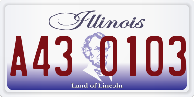 IL license plate A430103