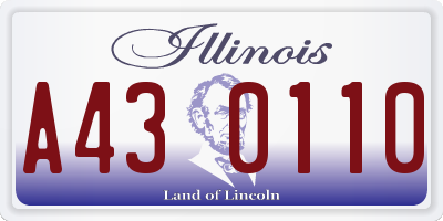 IL license plate A430110