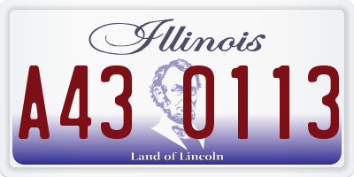 IL license plate A430113
