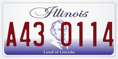 IL license plate A430114