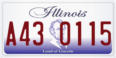 IL license plate A430115