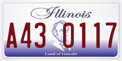 IL license plate A430117