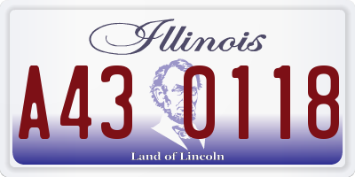 IL license plate A430118