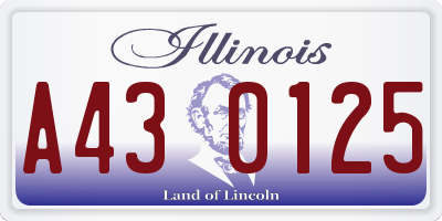 IL license plate A430125