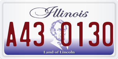 IL license plate A430130