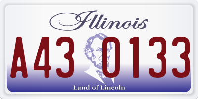 IL license plate A430133