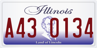 IL license plate A430134