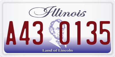 IL license plate A430135