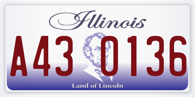 IL license plate A430136