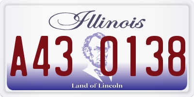 IL license plate A430138