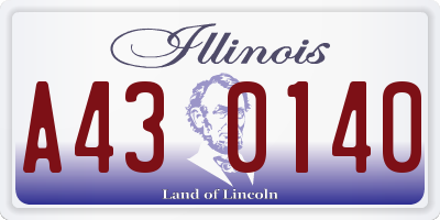 IL license plate A430140