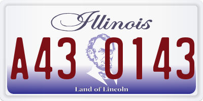 IL license plate A430143