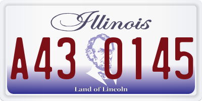 IL license plate A430145