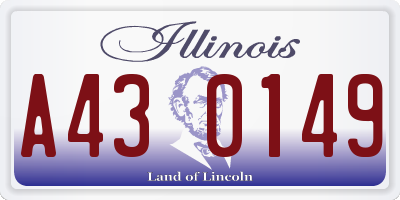 IL license plate A430149