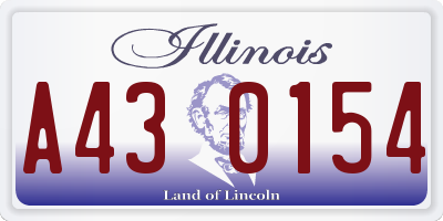 IL license plate A430154