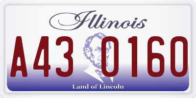 IL license plate A430160