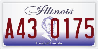IL license plate A430175