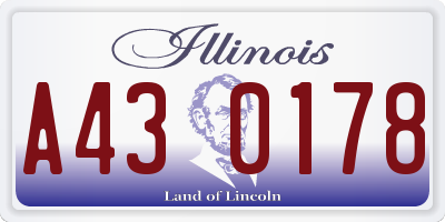 IL license plate A430178