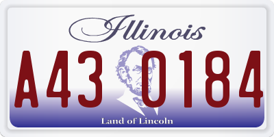 IL license plate A430184