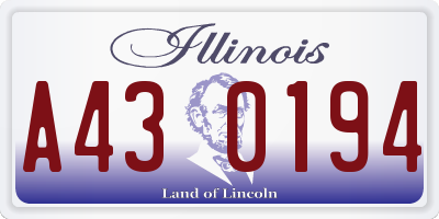 IL license plate A430194