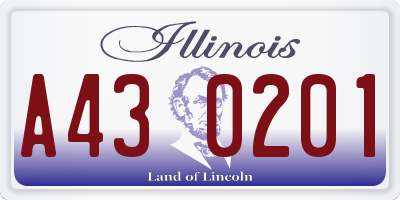 IL license plate A430201