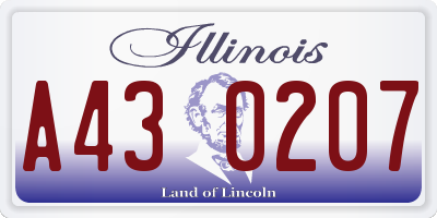 IL license plate A430207