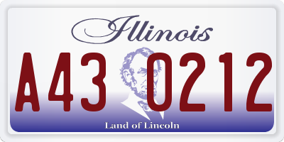 IL license plate A430212