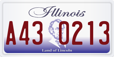 IL license plate A430213