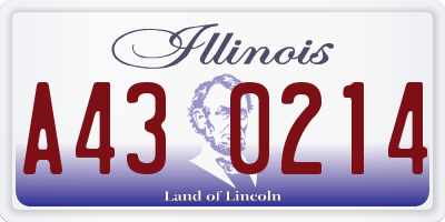 IL license plate A430214
